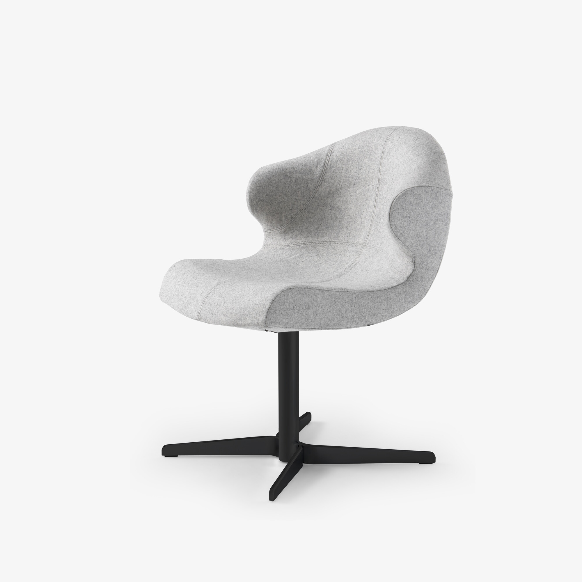 Alster chair with arms matt black central pedestal